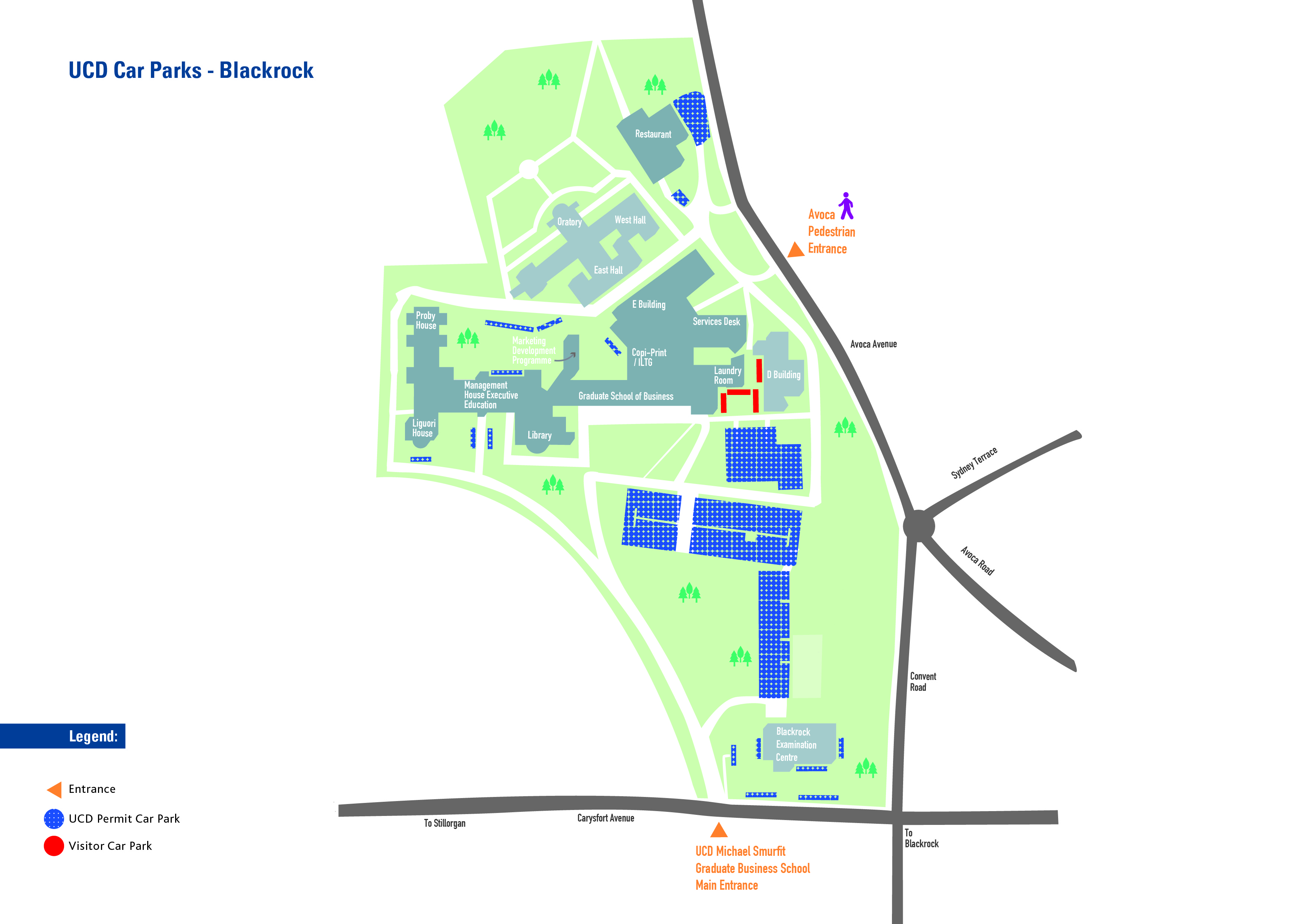 UCD Parking Blackrock Map 